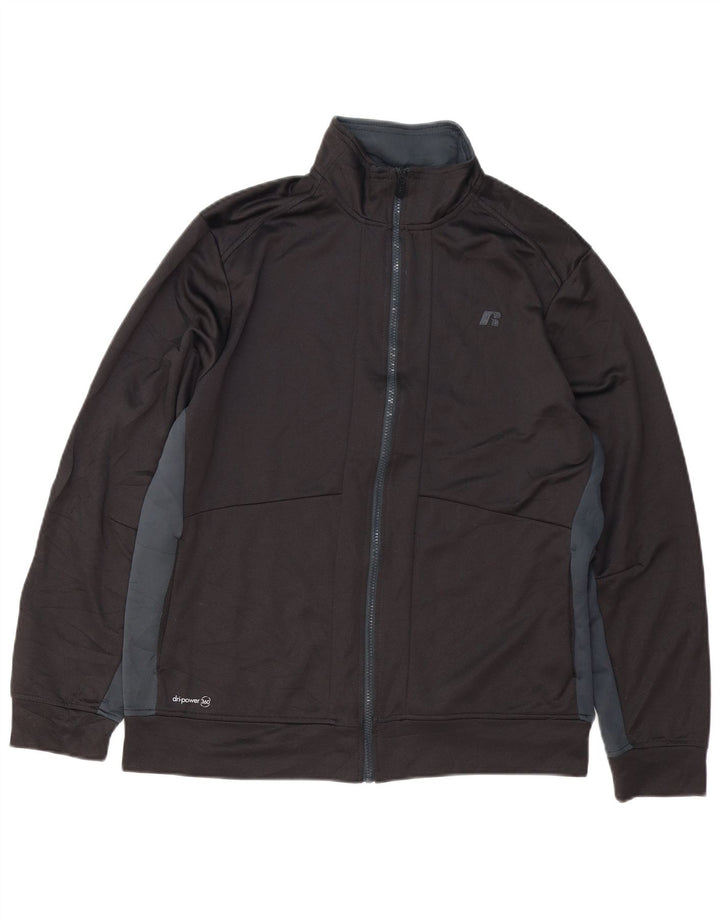RUSSELL ATHLETIC Herren-Trainingsanzug-Top-Jacke, UK 38/40, mittelschwarz