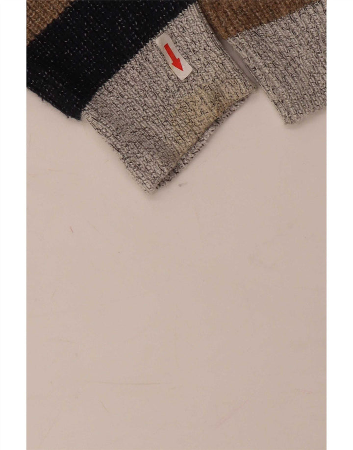 Marks & Spencer Herren-Pullover mit Rundhalsausschnitt, Größe L, Grau, Farbblock
