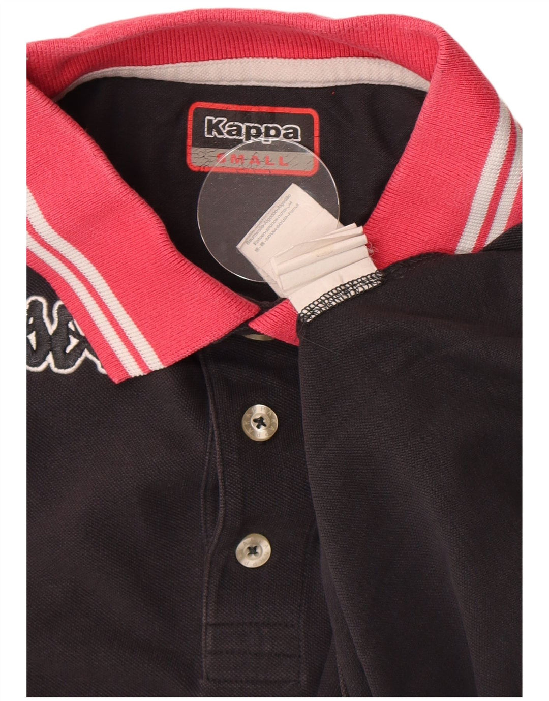 Kappa Herren Rugby-Poloshirt, Größe S, Schwarz, Baumwolle