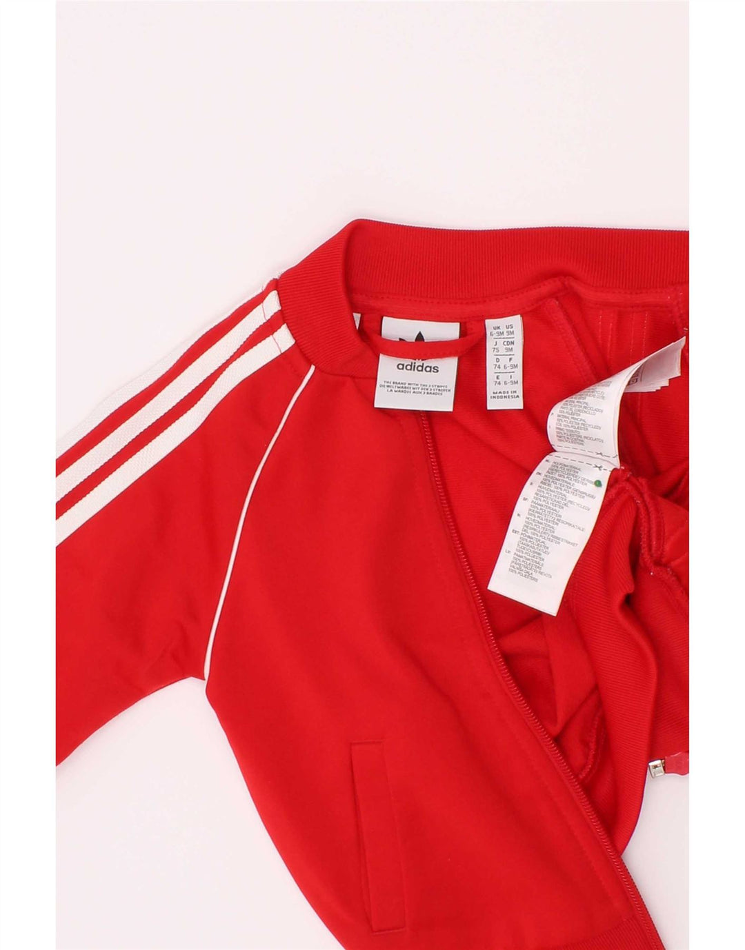 Adidas Baby-Jungen-Trainingsanzug-Top-Jacke, 6–9 Monate, rotes Polyester