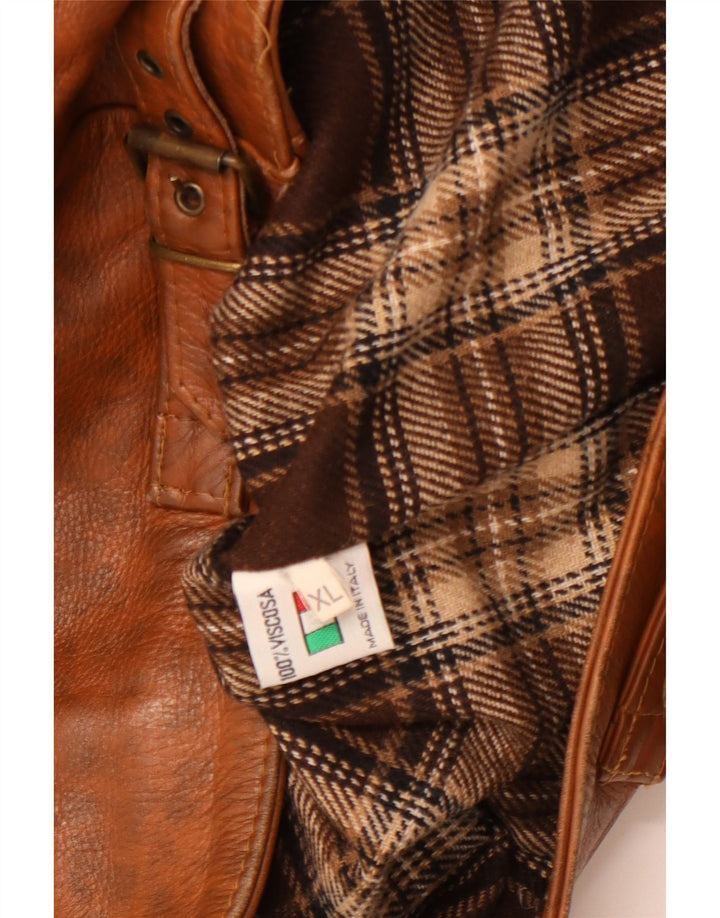 Vintage Damen Lederjacke UK 18 XL Braun geflecktes Leder