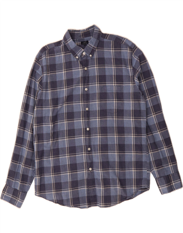 J. CREW Mens Shirt XL Blue Check Cotton Vintage J. Crew and Second-Hand J. Crew from Messina Hembry 