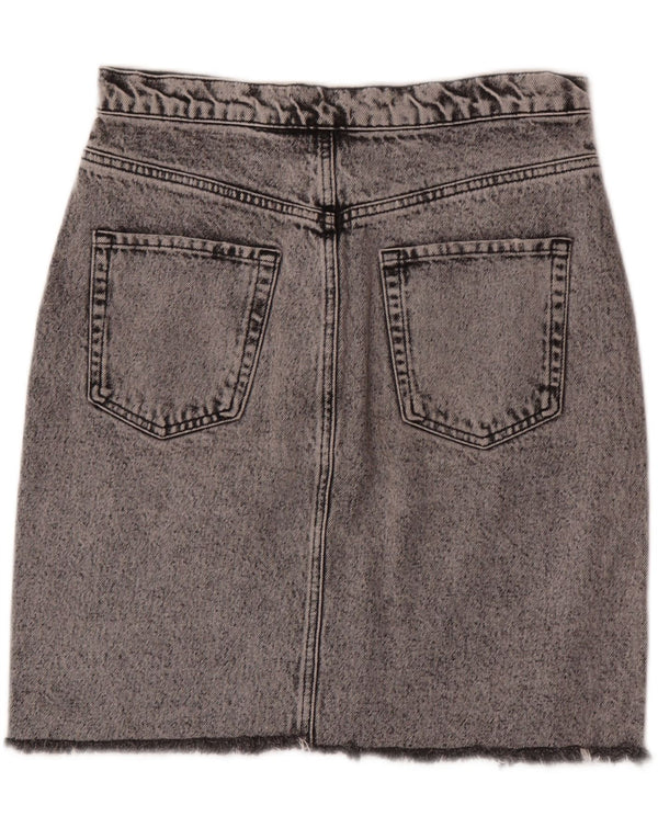 Zara Damen Jeansrock Large W30 Grau