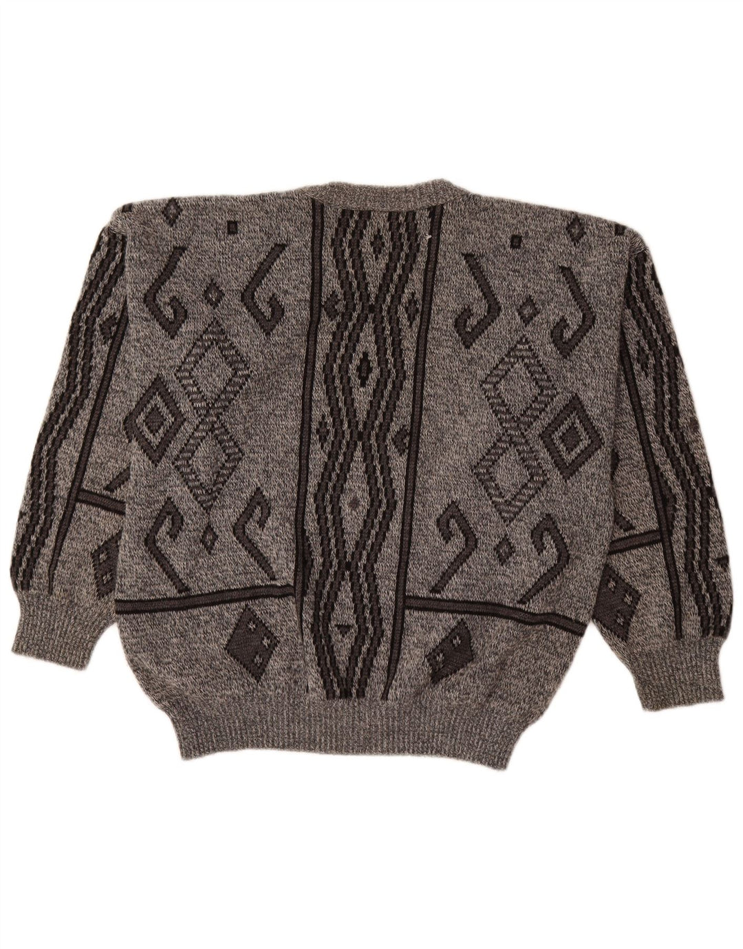 ANGELO LITRICO Herren-Pullover mit Rundhalsausschnitt, Gr. 52/54, groß, grau, geometrisch