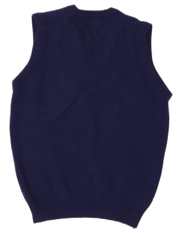 Lyle & Scott Herren Weste Tank Top Small Marineblaue Lammwolle