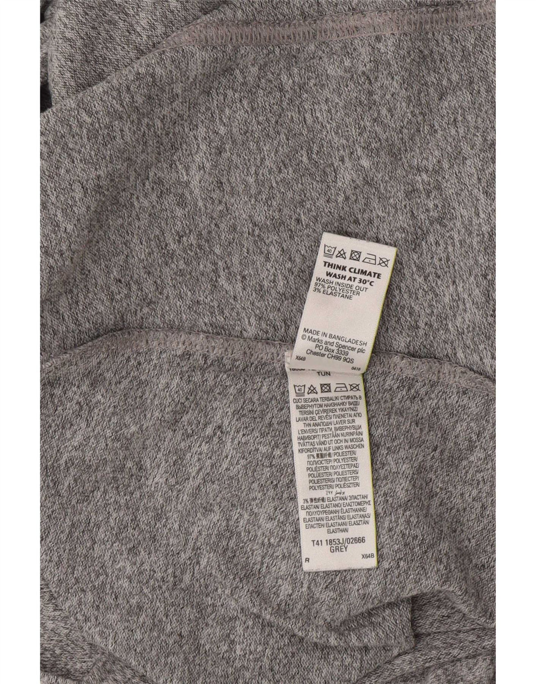 Marks & Spencer Damen-Kleid in A-Linie mit 3/4-Ärmeln, UK-Größe 12, Mittelgrau, Polyester