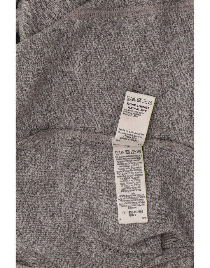 Marks & Spencer Damen-Kleid in A-Linie mit 3/4-Ärmeln, UK-Größe 12, Mittelgrau, Polyester
