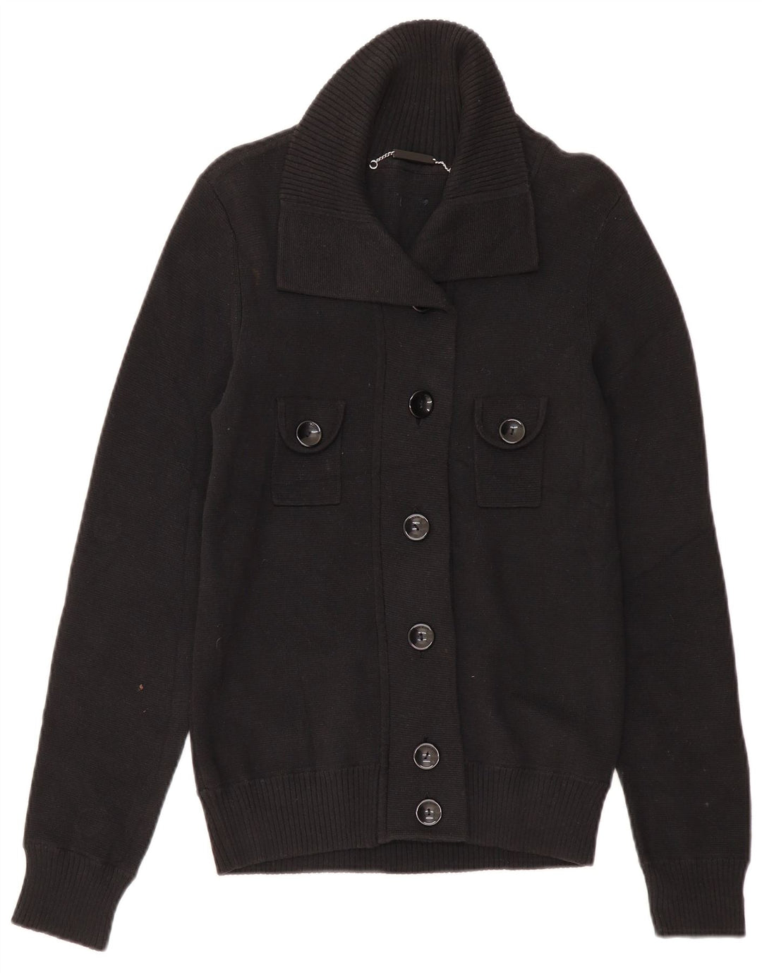 ARMANI JEANS Damen-Cardigan-Pullover UK 12 Mittelschwarze Baumwolle