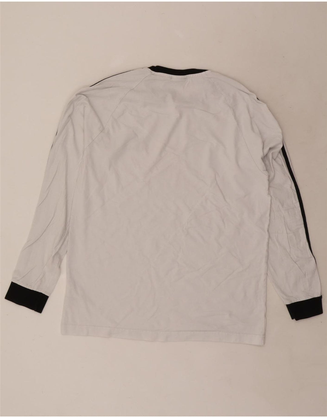 Adidas Herren-Top, langärmelig, groß, aus weißer Baumwolle