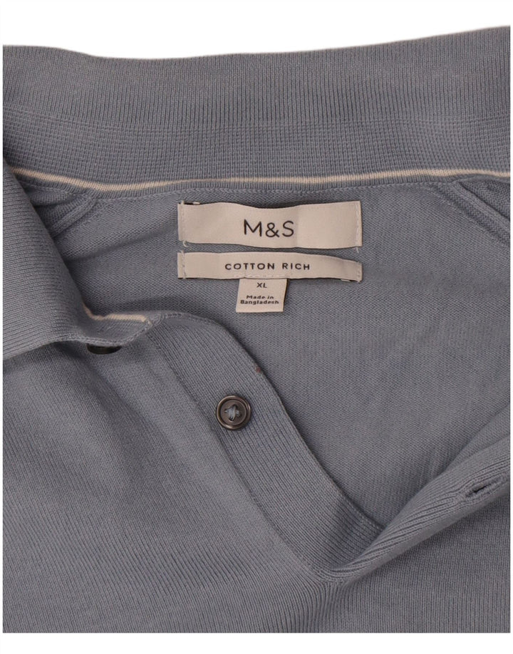 Marks & Spencer Herren Rollkragenpullover, Pullover, XL, Blau, Baumwolle