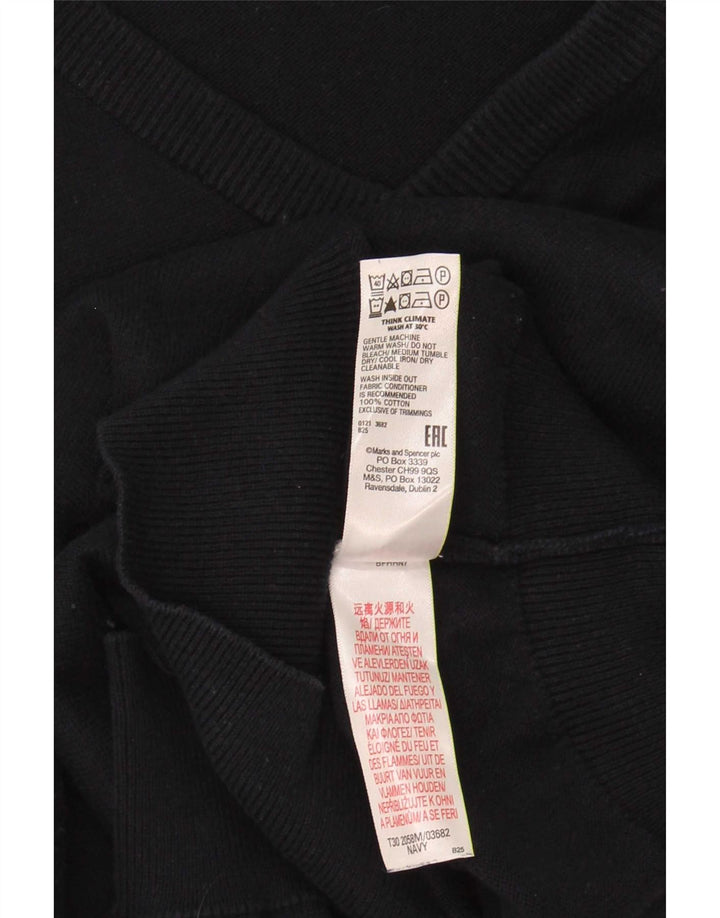 Marks & Spencer Herren-Pullover mit V-Ausschnitt, groß, marineblaue Baumwolle