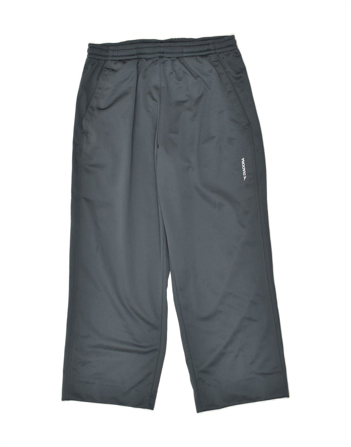 DIADORA Mens Tracksuit Trousers Medium Grey Polyester | Vintage Diadora | Thrift | Second-Hand Diadora | Used Clothing | Messina Hembry 