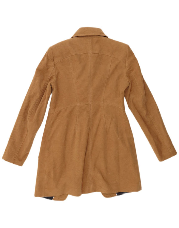 Zara Damen Zweireihiger Mantel UK 12 Mittelbeige Baumwolle