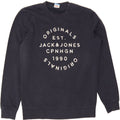 JACK & JONES Mens Originals Graphic Sweatshirt Jumper Medium Navy Blue Vintage Jack & Jones and Second-Hand Jack & Jones from Messina Hembry 