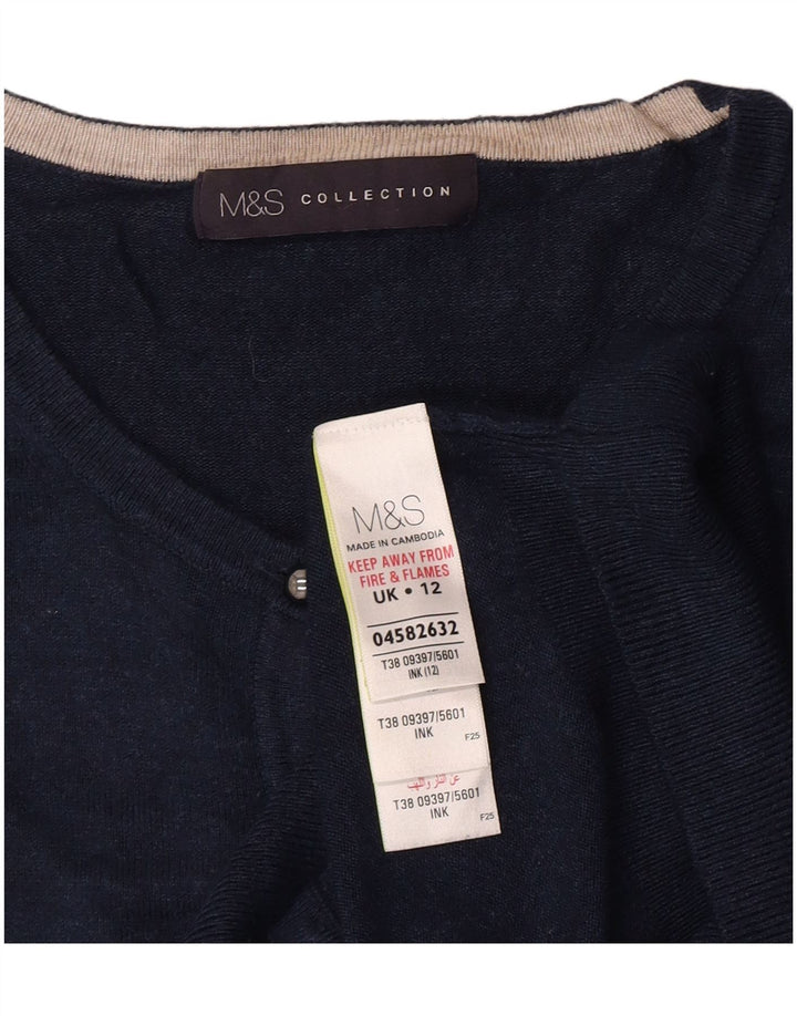 Marks & Spencer Damen-Cardigan-Pullover UK 12 Mittelmarineblaue Viskose