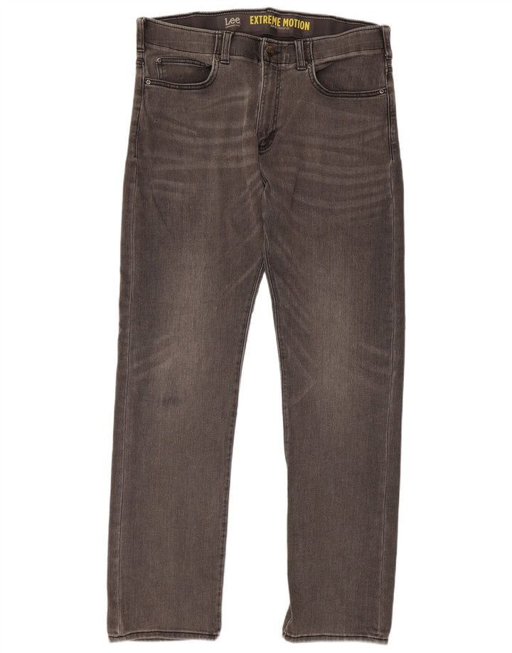 Lee Herren Slim Fit Straight Jeans W36 L34 Graue Baumwolle