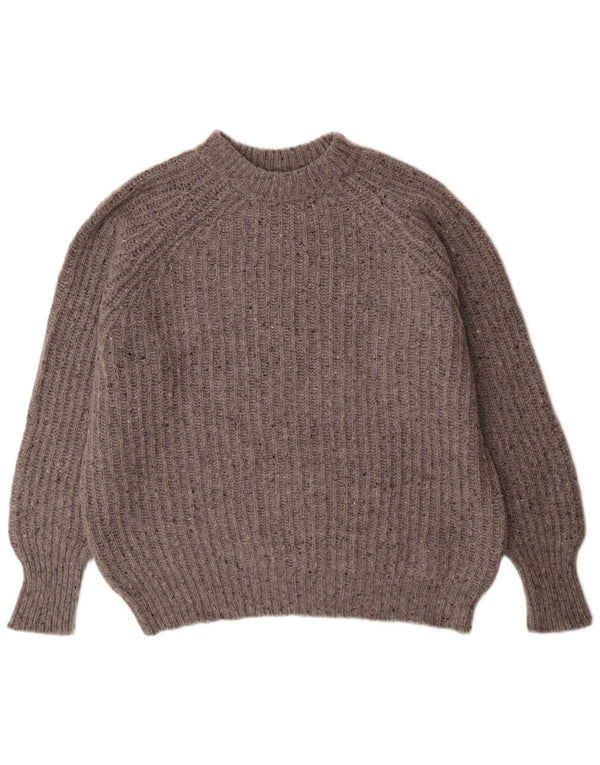 Clorinda Herren-Pullover mit Rundhalsausschnitt, 2XL, grau gefleckte Schurwolle