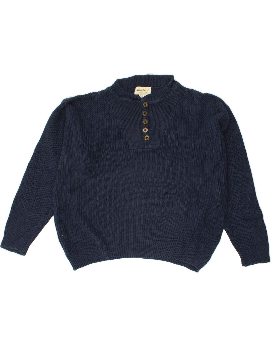 EDDIE BAUER Herren-Pullover, lockere Passform, Rundhalsausschnitt, Mittelblau