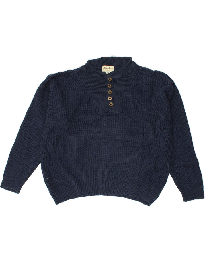 EDDIE BAUER Herren-Pullover, lockere Passform, Rundhalsausschnitt, Mittelblau