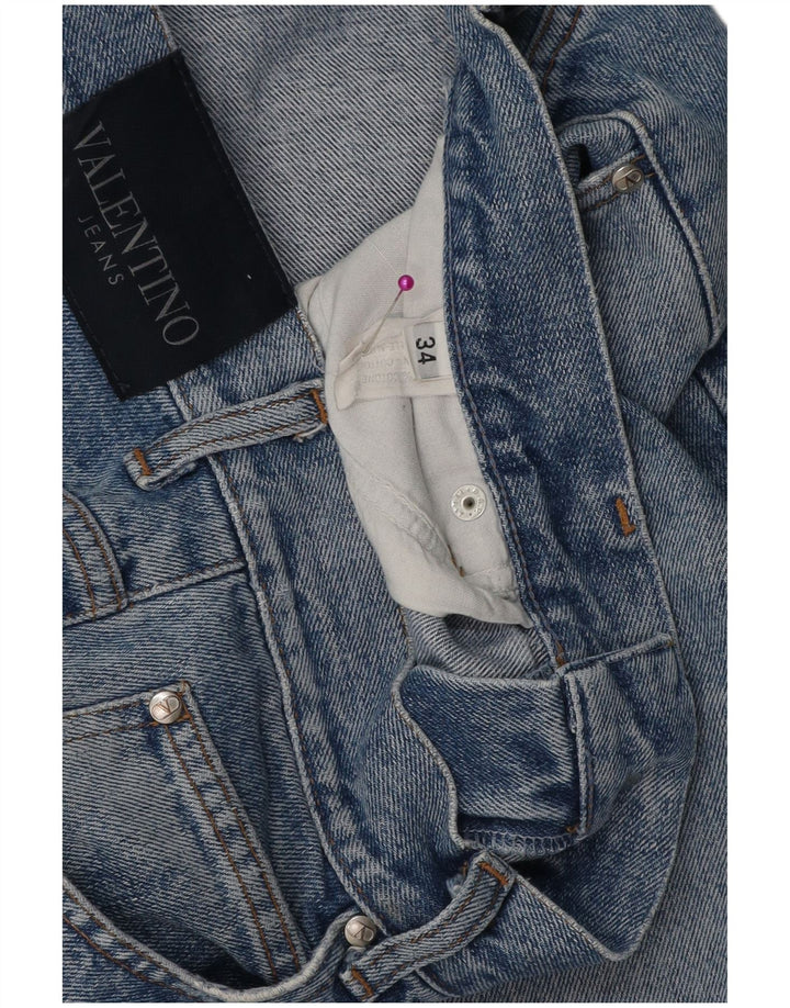 VALENTINO Herren Straight Jeans W34 L31 Blaue Baumwolle