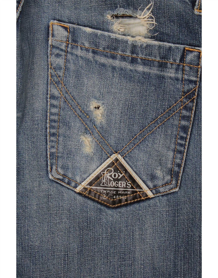 Roy Rogers Herren-Jeansshorts im Used-Look, Größe M, W32, Blau