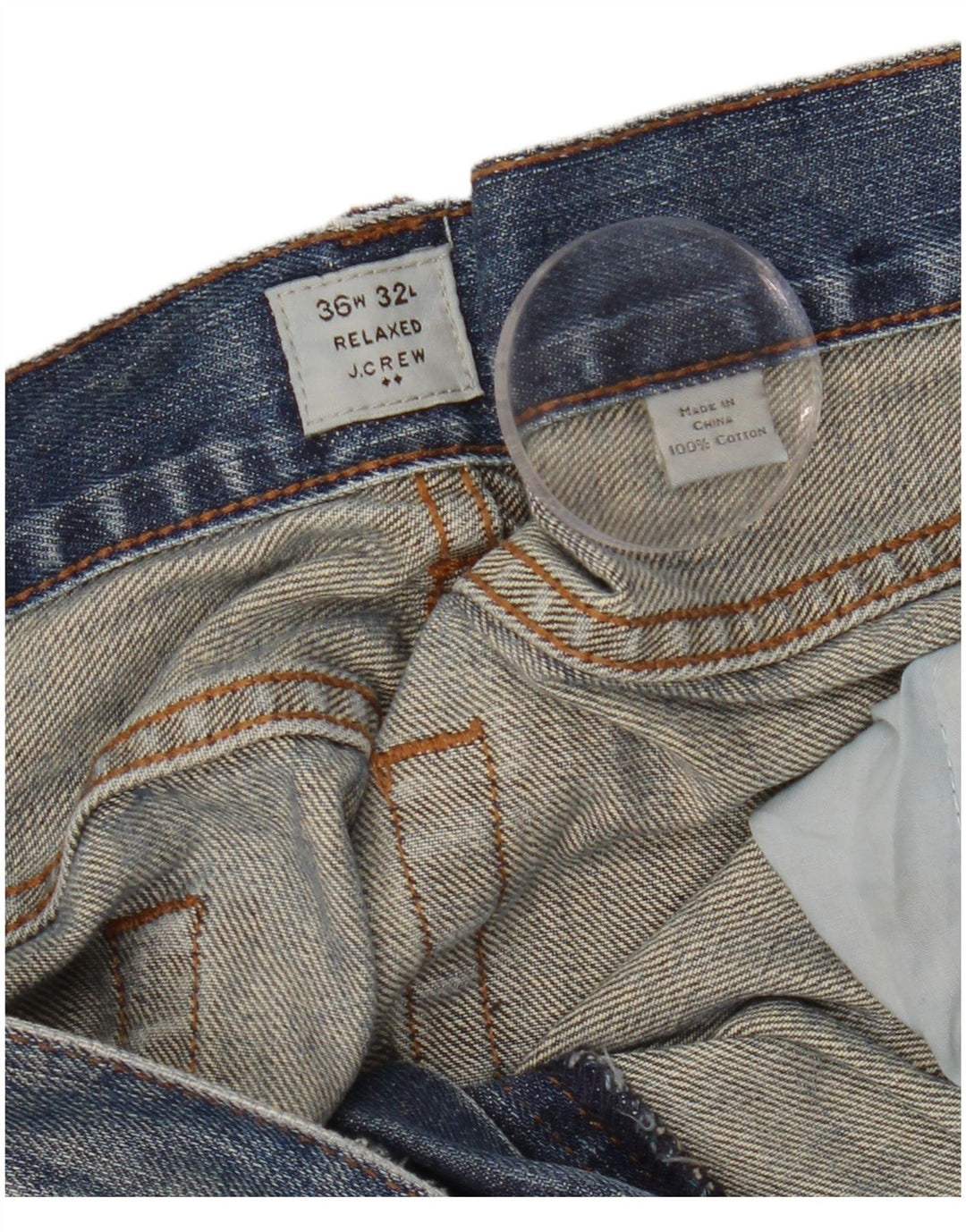 J. Crew Herren Relaxed Fit Straight Jeans W36 L32 Blaue Baumwolle
