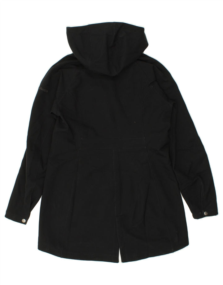 COLUMBIA Womens Hooded Windbreaker Coat UK 14 Medium Black Polyester Vintage Columbia and Second-Hand Columbia from Messina Hembry 