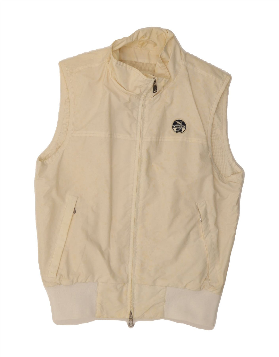 NORTH SAILS Mens Gilet UK 36 Small Off White Polyamide Vintage North Sails and Second-Hand North Sails from Messina Hembry 