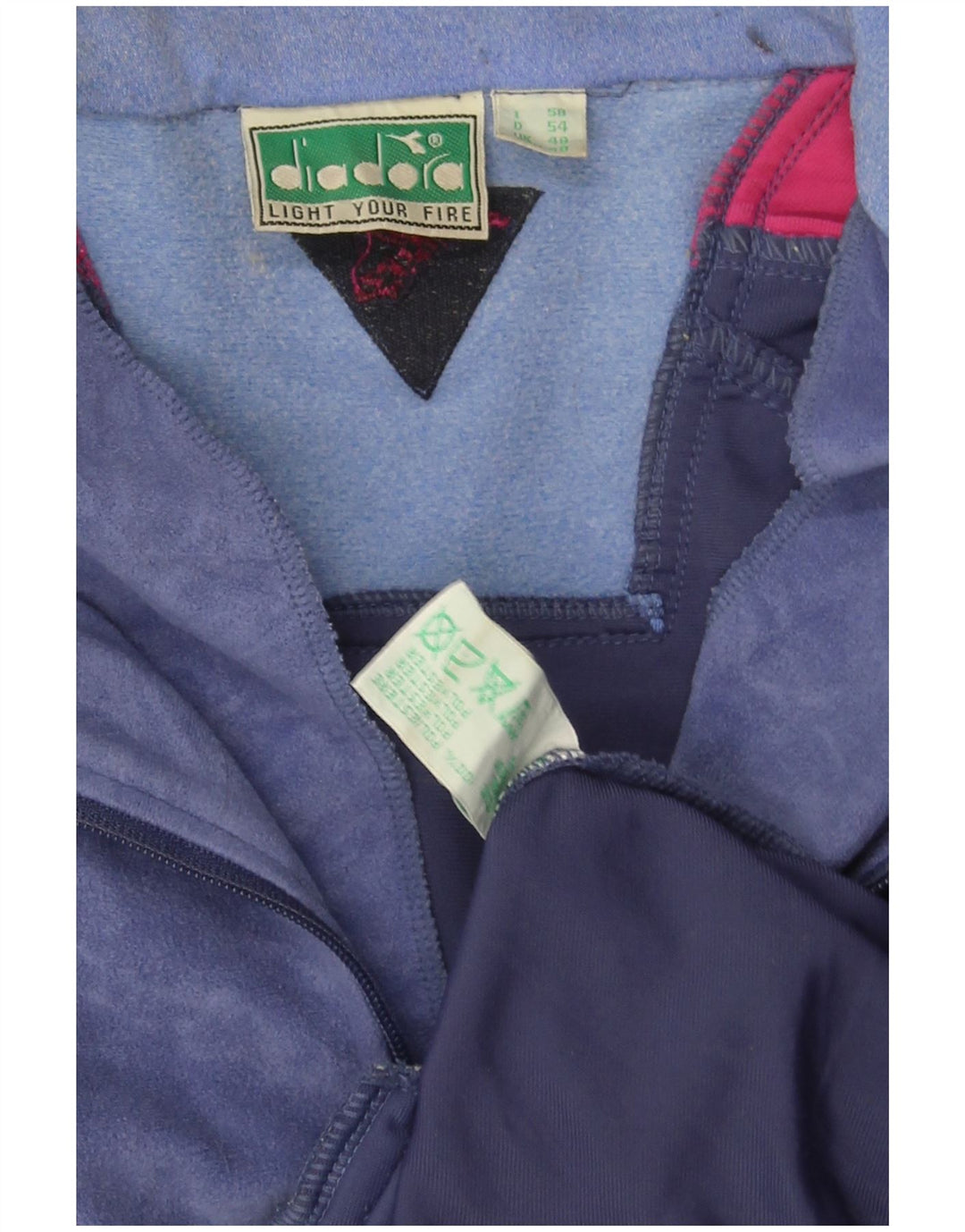 Diadora Kompletter Herren-Trainingsanzug, UK 48 2XL, Marineblau, Farbblock-Polyester