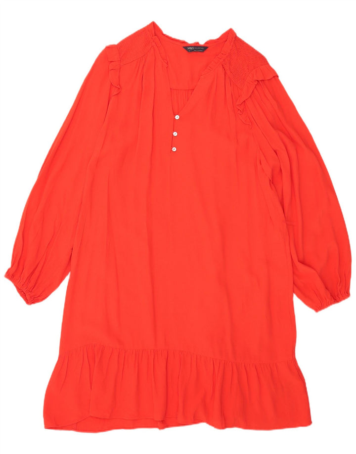 Marks & Spencer Langärmliges, übergroßes Etuikleid für Damen, Gr. 40, Größe L, Rot