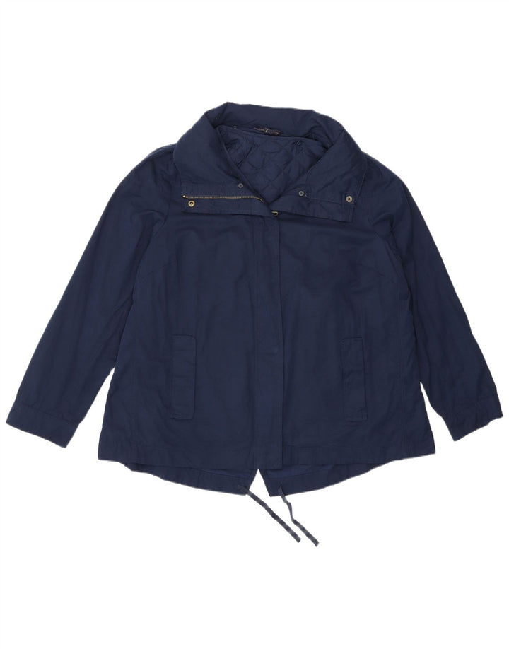 Marks & Spencer Damen-Regenjacke mit Kapuze, UK 14, Mittelmarineblau, Polyester