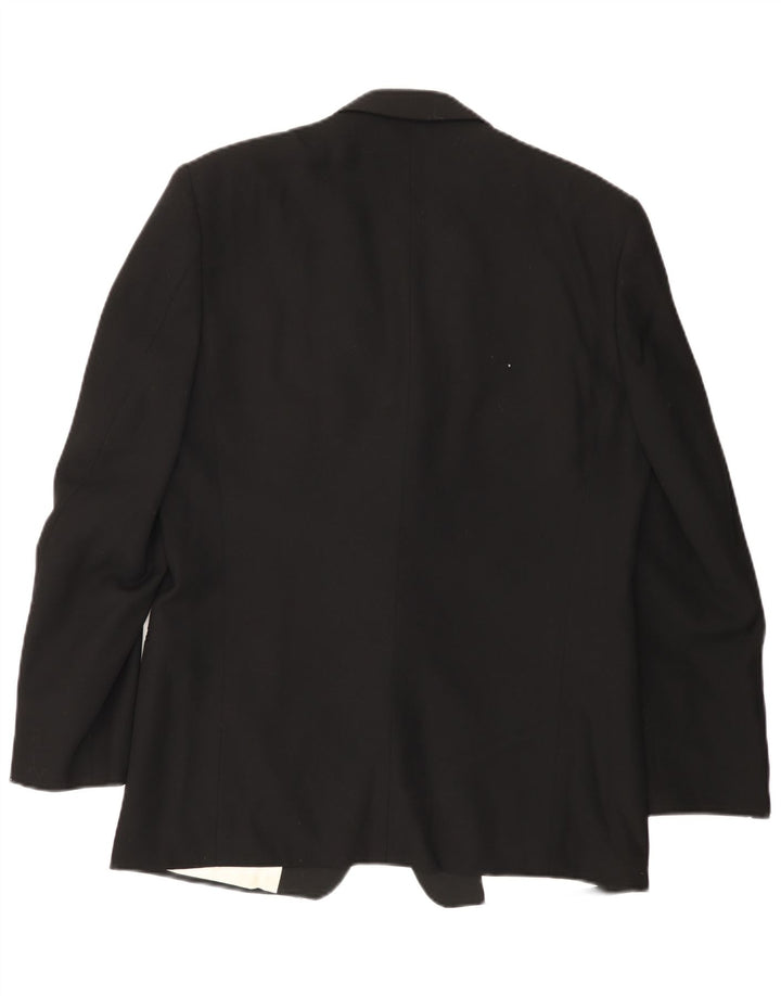 Lebole Herren-Blazer mit 1 Knopf, IT 50, große schwarze Wolle