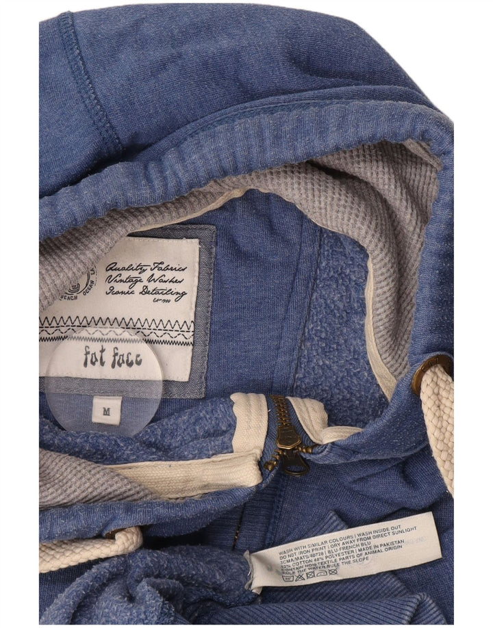 Fat Face Herren-Kapuzenpullover mit Reißverschluss, mittelblaue Baumwolle