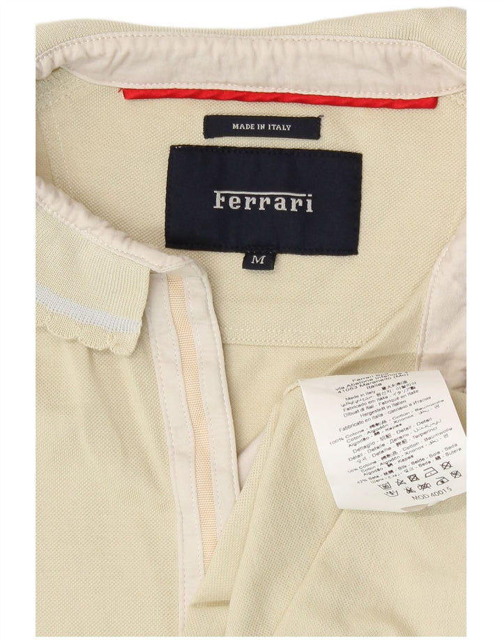Ferrari Damen-Poloshirt UK 12 aus mittelgelber Baumwolle