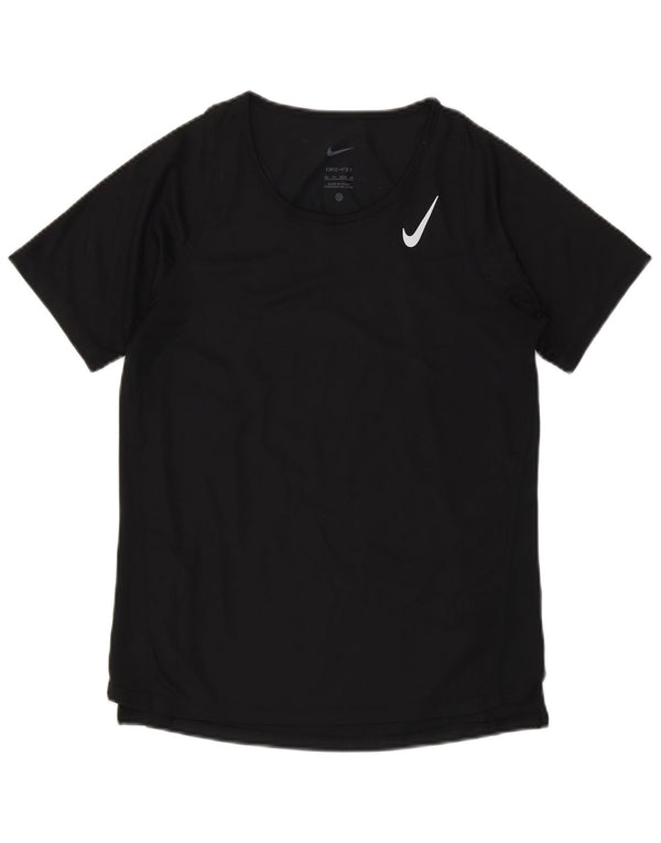 Nike Damen Dri Fit T-Shirt Top UK 6 XS Schwarz