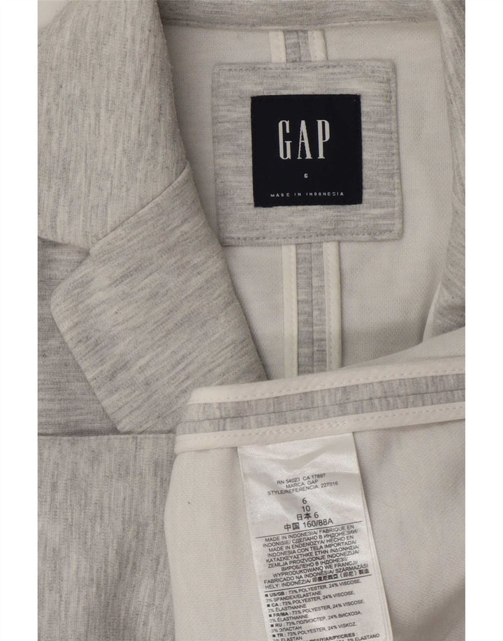 Gap Damen-Blazerjacke mit 1 Knopf, US 6, mittelgraues Polyester