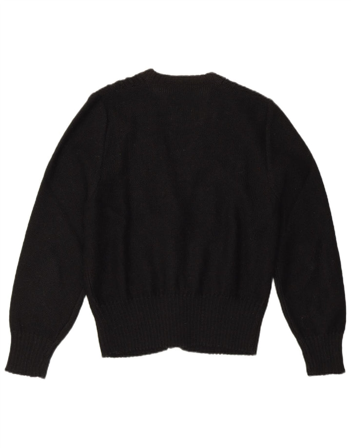 Vintage Damen Cardigan Pullover UK 10 Small Schwarz