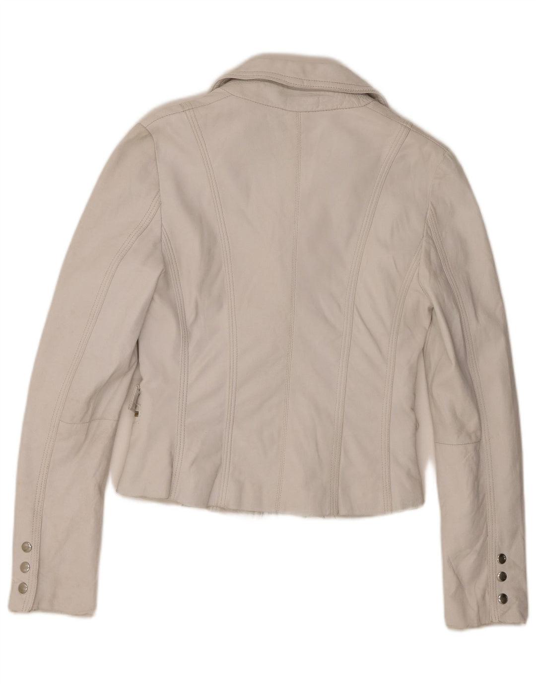 Vintage Damen Leder Blazer Jacke IT 44 Mittelweißes Leder