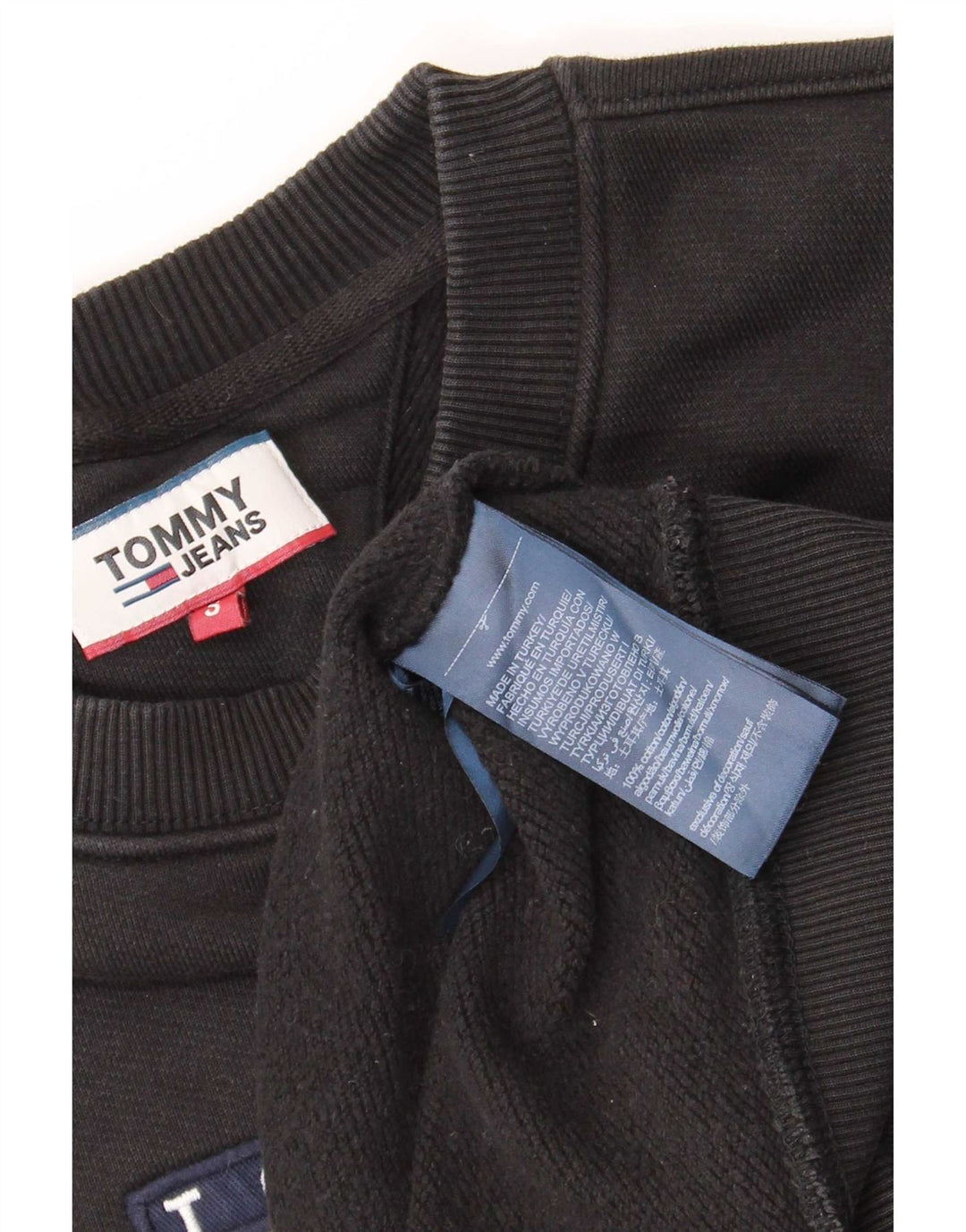 Tommy Hilfiger Herren-Sweatshirt mit Grafik, Größe S, schwarze Baumwolle
