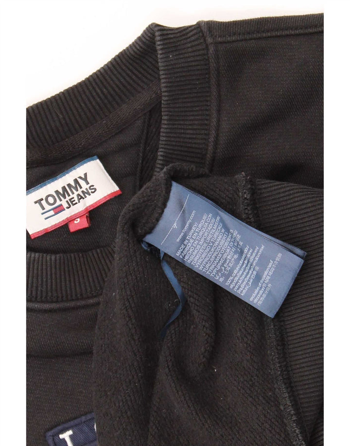 Tommy Hilfiger Herren-Sweatshirt mit Grafik, Größe S, schwarze Baumwolle