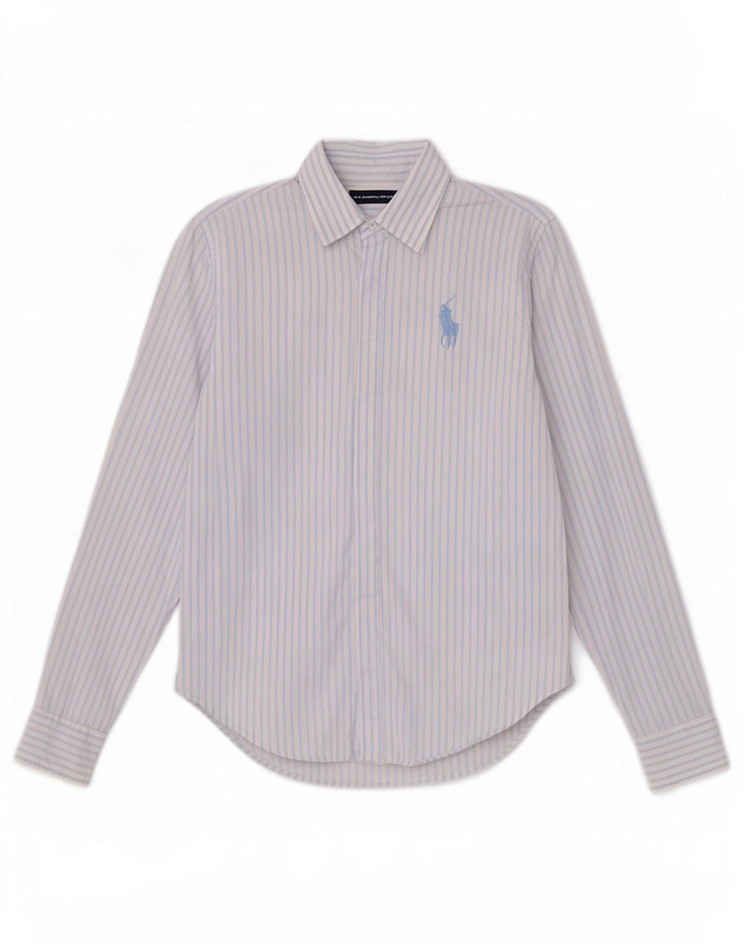 Ralph Lauren Damenhemd US 6 Mittelblaue Nadelstreifen-Baumwolle