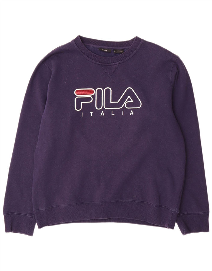Fila Herren-Sweatshirt mit Grafik, mittlere marineblaue Baumwolle