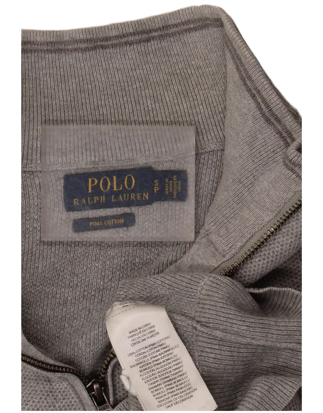 Polo Ralph Lauren Damen-Pullover, übergroß, mit Reißverschluss, Gr. 10, Größe S, Grau