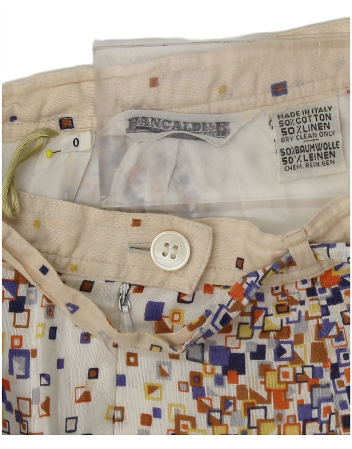 PANCALDI & B Damen 2-teiliges Rockset UK 4 XS W24 Beige geometrische Baumwolle