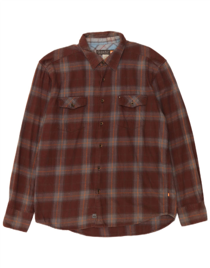 Quiksilver Herren-Flanellhemd, groß, braun kariert, Baumwolle