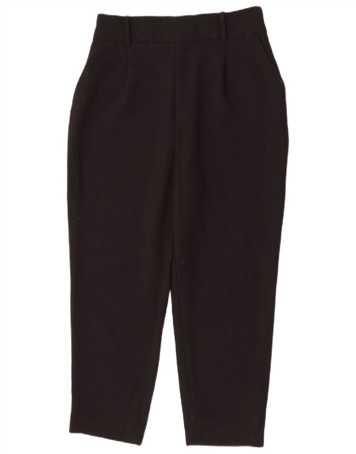 Zara Damen Tapered Chino-Hose, Größe L, W30, L26, Schwarz, Polyester