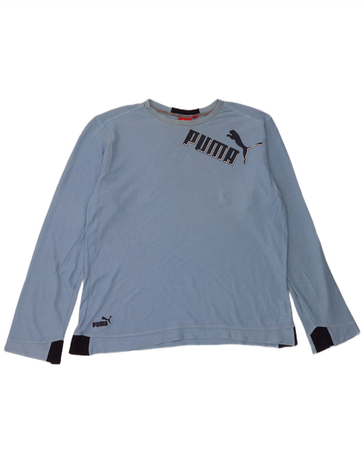 PUMA Herren Graphic Top Langarm XL Blau Baumwolle