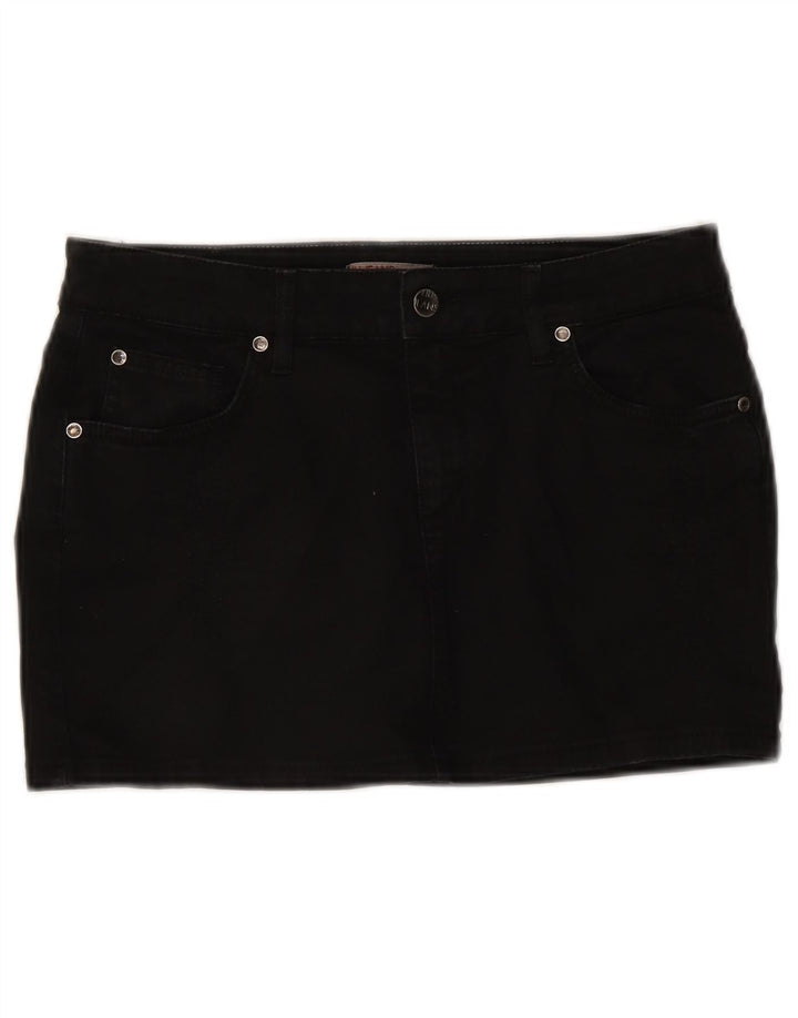 Liu Jo Damen Mini-Jeansrock W28 Mittelschwarze Baumwolle