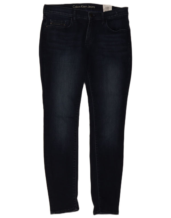 Calvin Klein Damen Skinny Jeans W32 L32 Marineblau Baumwolle