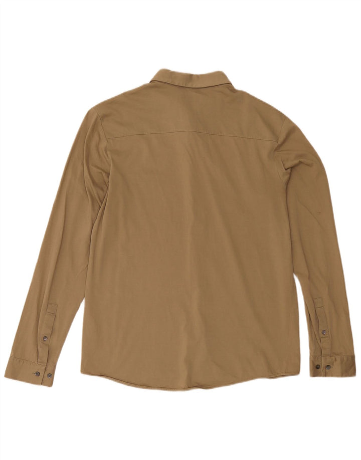 Cos Herrenhemd aus mittlerer Khaki-Baumwolle